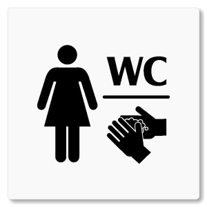 WC ženy, 80x80mm, bílá, Nevada